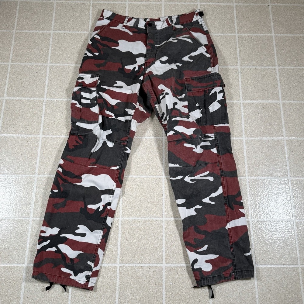 Rothco BDU Cargo Pants Mens Medium Regular Red Camo Tactical Utility Streetwear